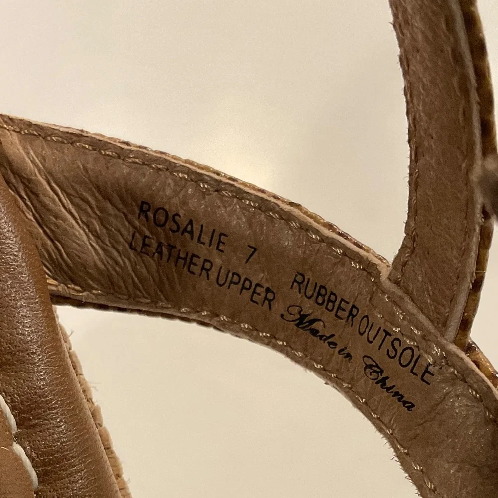 DONALD PLINER The Rosalie Platform Sandal Lizard Print Brown Size 7 LIKE NEW - Picture 8 of 9